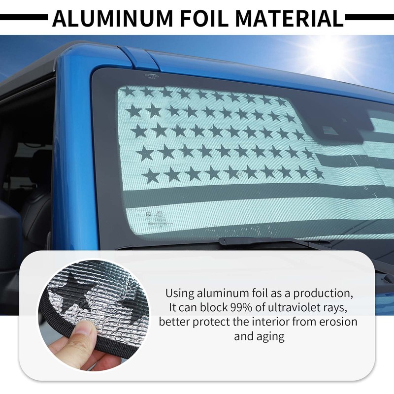 JWWY Windshield Sunshade Window Sun Shade for 2021-2025+ Ford Bronco