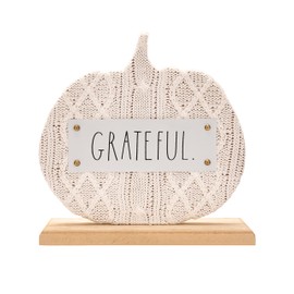Rae Dunn Pumpkin Fall Decor – Grateful Desk Decor – Pumpkin Decorations for Home – Fall Decorations for Home - Office Decor for Women - Cute Desk Accessories for Women - Aesthetic Fall Home Decor