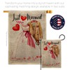 Breeze Decor Just Married Burlap House Flag Set Celebration Wedding