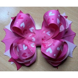 Unbranded Pink Valentines Heart Hair Bow