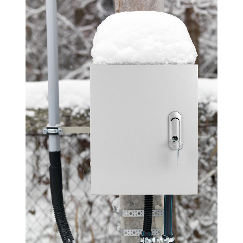 QWORK Heavy-Duty Outdoor Electrical Box, Fiberglass Reinforced Polyester, Steel, 12x10x6