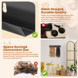 Hair Extension Holder For Styling Suction Cups, Metal Hair Extension Display Stand,Hair Extension Display Hair Hanger Tool,Hair Extension Holder For Washing/Styling/Colouring/Drying/Braiding