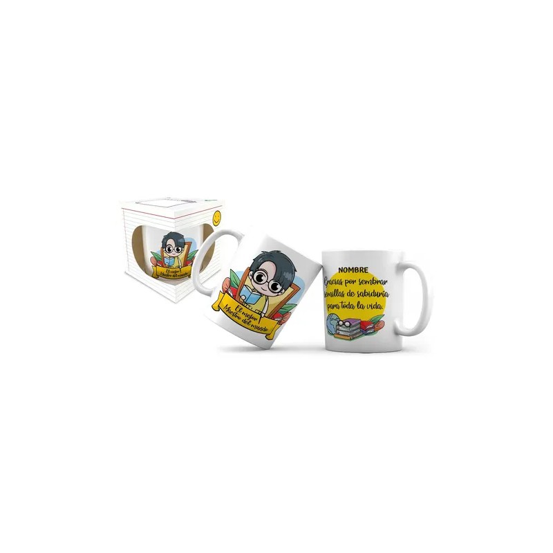 Taza Día Del Maestro Maestra Teacher Miss Con Nombre Y