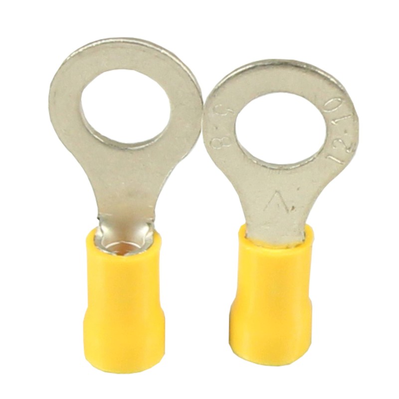 WeltiesSmartTools 10 Insulated Ring Cable Lugs M12 Yellow Insulated Crimp