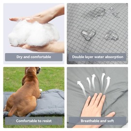 Kitgo Dog Bed for Camping and Outdoor Travel, Waterproof Dog Bed Travel Accessories, Rollable Portable Pet Mat Travel Bed for Dog, Waterproof and Washable (35.43x23.62in)