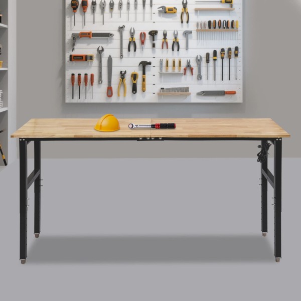 Adjustable Heavy Duty Workbench w/ 2 USB & 4 US