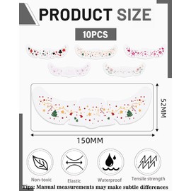 TPZORJX Pack of 10 Glitter Face Gold, Golden Glitter Tattoos, Temporary Tattoo Stickers for Face, Sweatproof Waterproof Freckles Tattoo, Glitter Stones for Carnival, Party Stickers