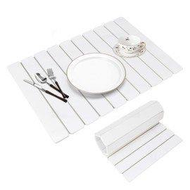 Stone Dish Drying Mat for Kitchen Counter,24"x16" – Collapsible Quick Drying Dish Mats,Absorbent Diatomaceous Earth Mat for Dishes,Cups,Utensils,Match Any Countertop