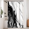 Ruelvth Black and White Shower Curtain, Modern Abstract Black Marble