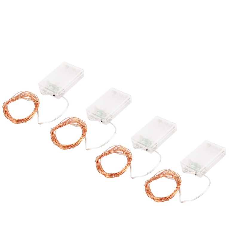 4pcs LED String Lights 5.3m 52pcs Lamp Beads Warm Lighting
