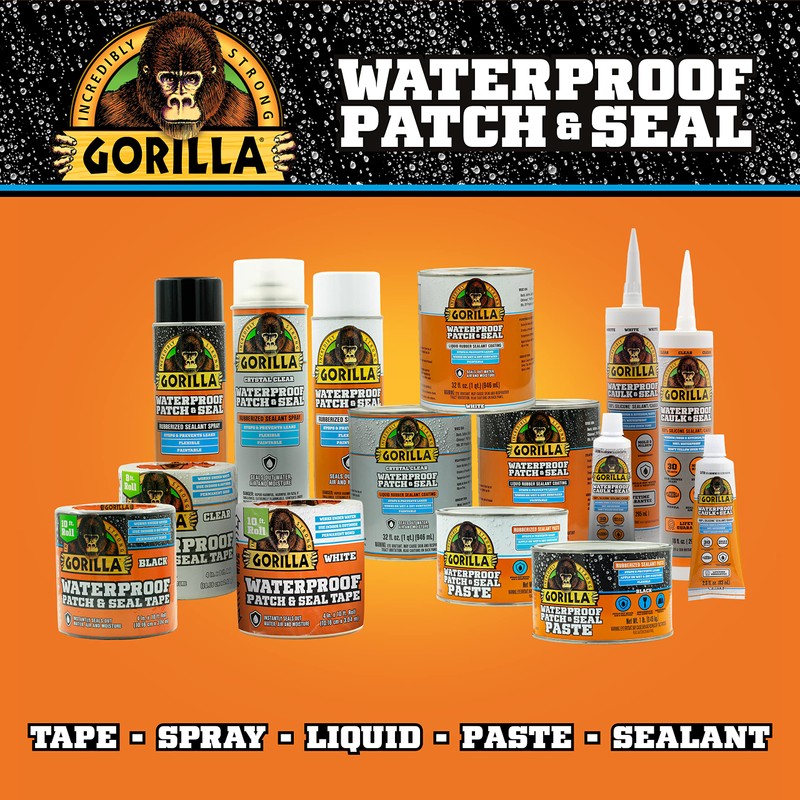 Gorilla Patch & Seal Liquid Rubber Waterproof Sealant, White, 32