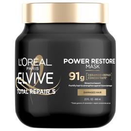 L'Oreal Paris Elvive Total Repair 5 Power Restore Tratamiento multiusos con 91 g de concentrado de reparación con proteína por frasco, 23 fl oz