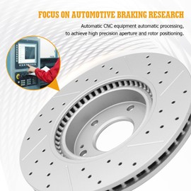 ACB ZONE Disc Brake Rotor Front Drilled and Slotted Vented Rotors for 2011 2012 2013 2014 Hyundai Sonata 2014 2015 2016 2017 Kia Rondo 2012-2016 Sportage