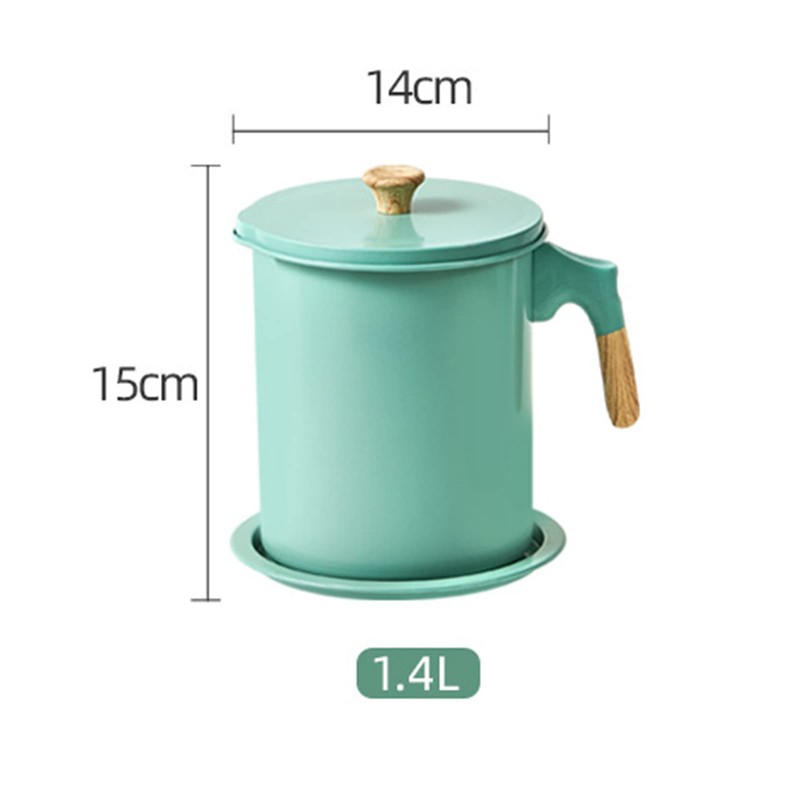 Bacon Grease Container with Strainer, 1.4L Oil Strainer Pot Iron