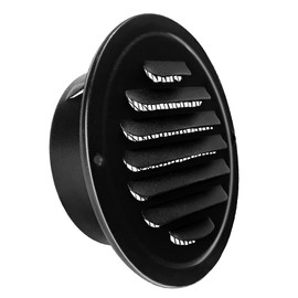 4 Inch Black Stainless Steel Vent Cover, Round Air Vent Built in Screen Mesh for Kitchen, Bathroom, Garage, Office and Warehouse Ventilation