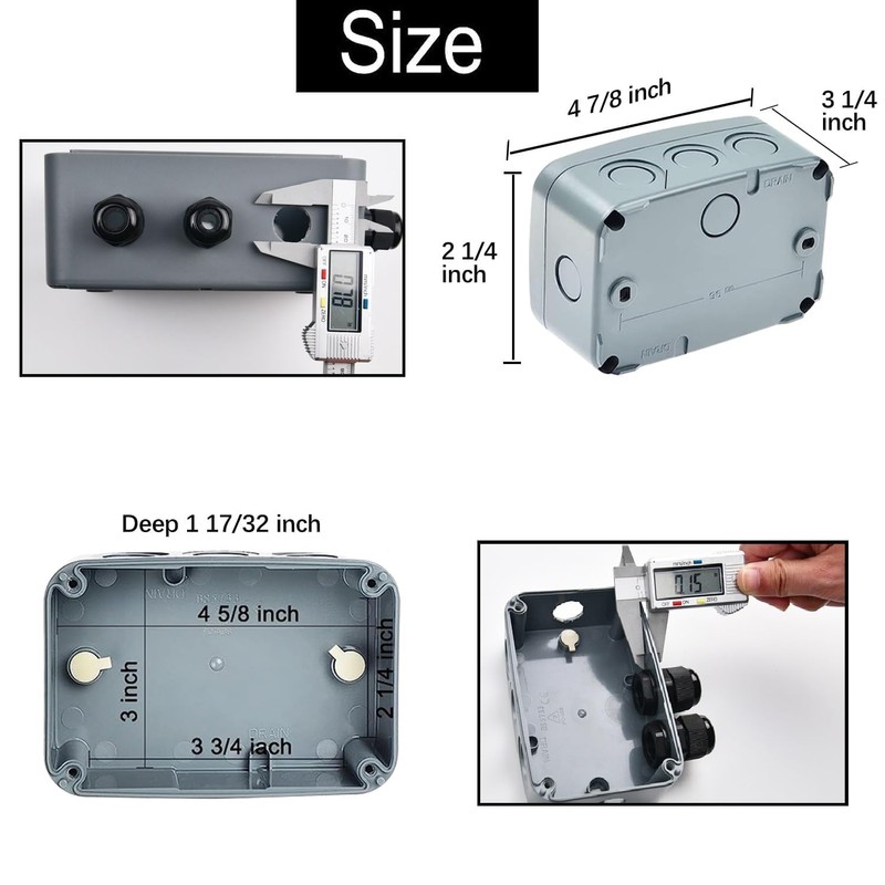 Outdoor Junction Box, Nineleaf IP66 3 Set Weatherproof Electrical Boxes