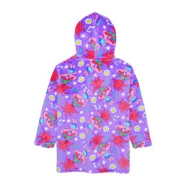 Trolls Girls Hoodie, Oversized Hoodie Blanket Lounge Wear, One Size Fits All Age 4-10 Years Old Purple