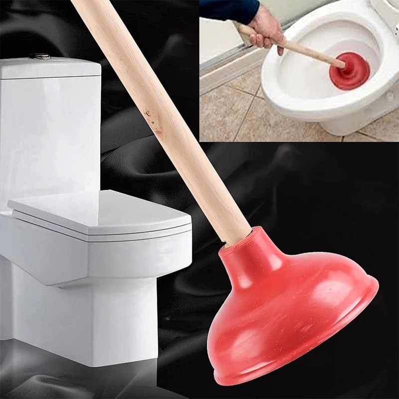 CINGHI LUSSO Toilet Plunger Red Heavy Duty Force Cup Rubber