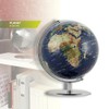 25cm Diameter Globe - PLANET - Chrome Metal Base Topographic