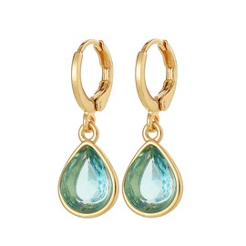 TPSEWXL Gold Teardrop Diamond Dangle Hoop Earrings For Women 14k Square huggie Earrings for Mother Friend Wife Statement Earrings Dainty Jewelry Present for Birthday Christmas