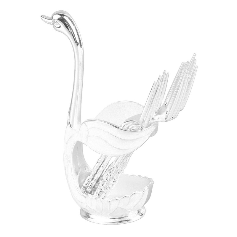 Coffee Spoon Holder Elegant Swan Shaped Alloy Mirror Polish Rich