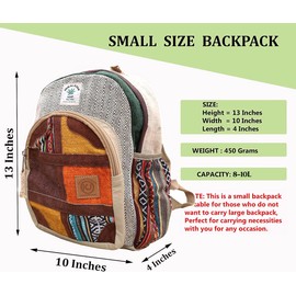 KayJayStyles Handmade Natural Hemp Nepal Backpack Purse for Women Small Lightweight Daypack (DAYPACK2)