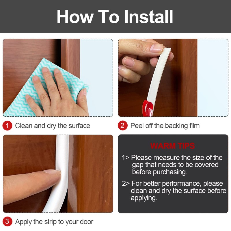 [New Upgrade] 19.7Ft Silicone Door Weather Stripping Door Seal Strip