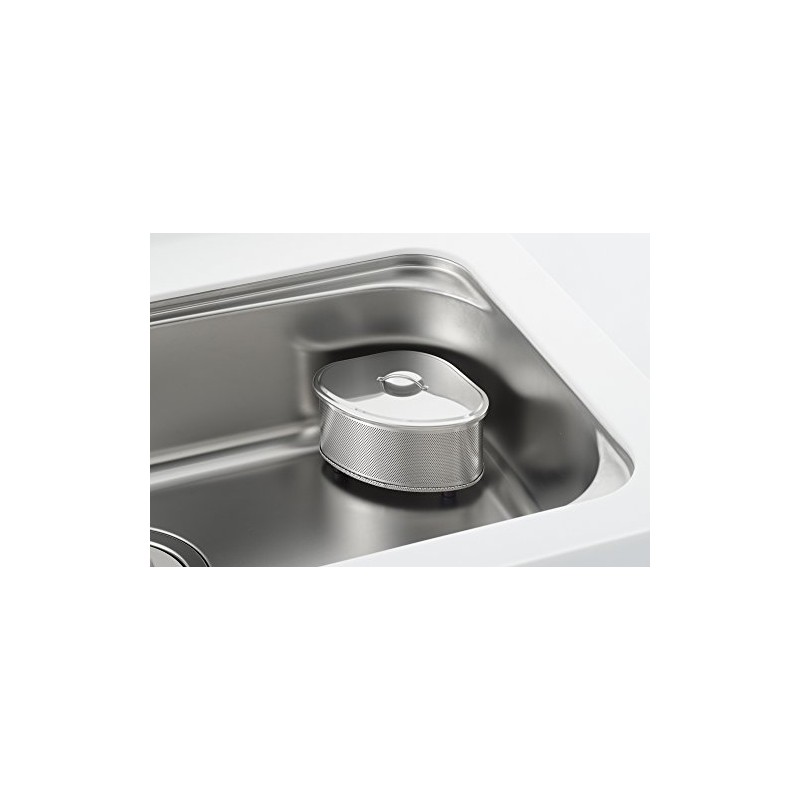 Yoshikawa SJ2430 Triangle Corner with Lid, Punching, Stainless Steel, Silver,