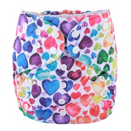 2 to 7 Years Old Junior Big Cloth Diaper Nappy Pocket Reusable Washable (Hearts)