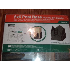 Ozco 56671 Laredo Sunset 6 in. x 6 in. Elevated Post Base with Single Rail Sa...