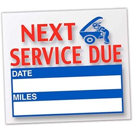 Generic Next Service Due Reminder Static Cling Window Stickers Oil Changes Tune-Ups Tire Rotations (100 per Pack)
