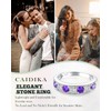 CAIDIKA Created Amethyst‌ Ring for Women Wedding Anniversary Band Sterling