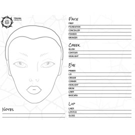 The Face Chart Face Chart by Tokana - 25 Sheets - High Quality Textured Paper