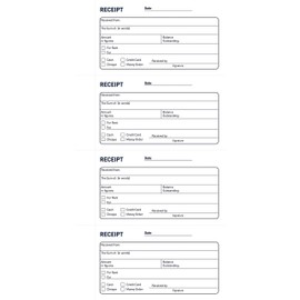 Challenge Duplicate Receipt Book, Carbonless, 200 Pages, 1 pack (280 x 141 mm)