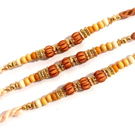 Set Of 3 Rakhi Handmade Rakhi Bracelet Designer Rakhi for Brother Multi Design Beads Rakhi Bracelet Multi Design And Assorted Color
