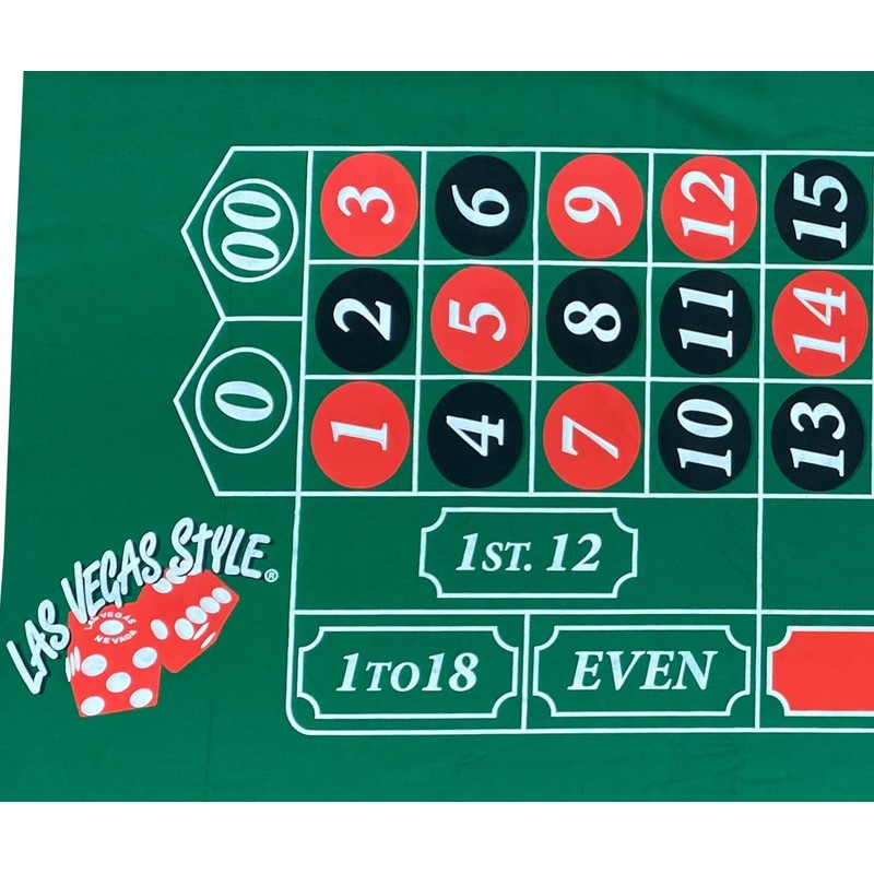 Great New Casino Roulette Green Felt Layout 36" X 72