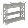 Convenience Concepts Ring 1 Drawer Console Table with Shelves, Gray