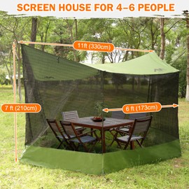 AYAMAYA Camping Tarp with Mosquito Net, Large Size 18 x 11 FT Screen House for Hammock, Lightweight Camping Hammock Tent Rain Fly with Bug Netting for Picnics Backyards Backpacking Beach