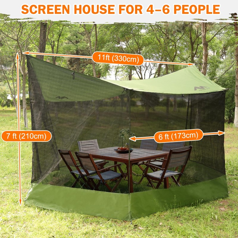 AYAMAYA Camping Tarp with Mosquito Net, Large Size 18 x