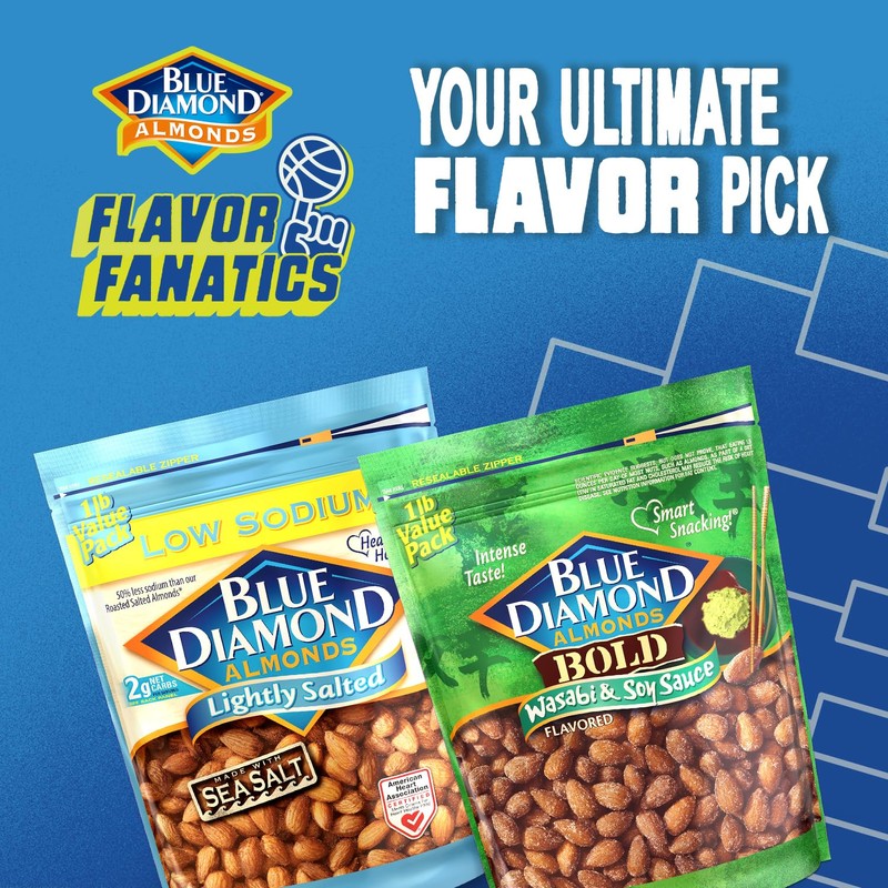Blue Diamond Almonds, Premium Whole Natural Snack Nuts Non GMO