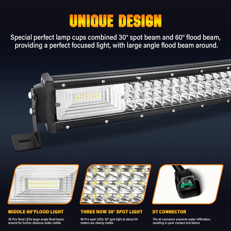 AUXTINGS 42 inch Curved LED Light Bar with Remote Controller