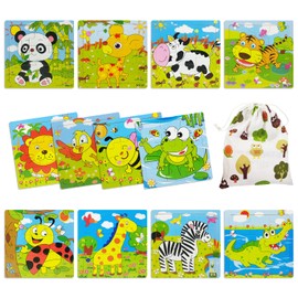 Pack of 12 Wooden Puzzles for Children from 2 Years Wooden Puzzle from 2 Children's Puzzles from 2 Years Children's Puzzle from 3 Years Children Puzzle from 2 Years Puzzle Children from 3 for Small