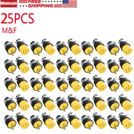Unbranded Lots Male & Female Extension Cord Replacement Electrical Plugs 15A 125V - 25 Pcs (Female)