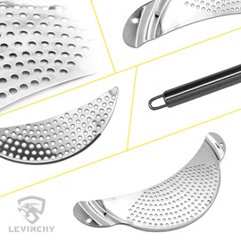 LEVINCHY Pot Strainer Set 2 Pieces Stainless Steel Strainers Set, Easy Draining Durable Dishwasher Safe, Work for All Cooking Kitchenware, Noodles Pasta Fruit Veggies Food Strainers