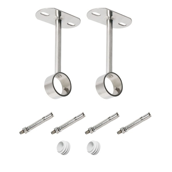 Ohamtes 2Pcs ID32mm(1-1/4"), L300mm, Clothes Rail mounting Bracket, Shower Curtain