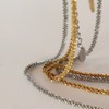 [AJIRO ACCESSORY] N054 Necklace, Silver, Gold, Simple, Chain, Office, Stylish,