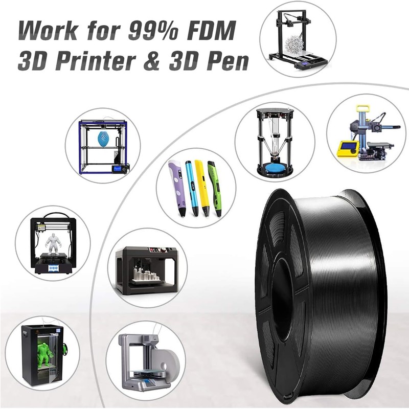 SUNLU Silk PLA Filament 1.75mm, Neatly Wound Shiny PLA 3D