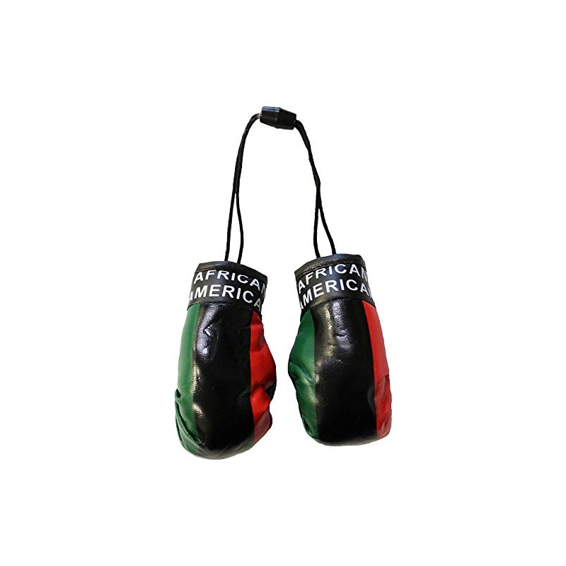 African American - Novelty Mini Boxing Gloves with Black Snap