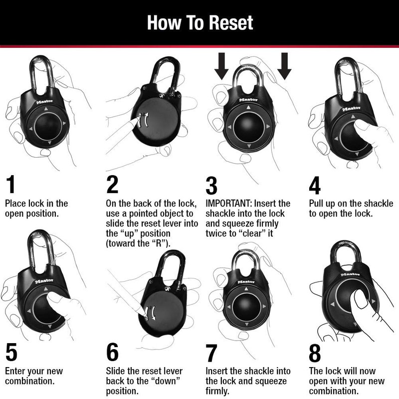 Master Lock 1500iD Set Your Own Directional Combination Padlock, Black