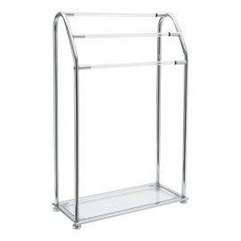 Organize It All 3 Bar Bathroom Towel Drying Rack & Holder with Shelf , Chrome, 62443W-1